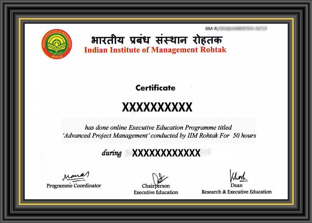 IIM Rohtak Project Management Certificate